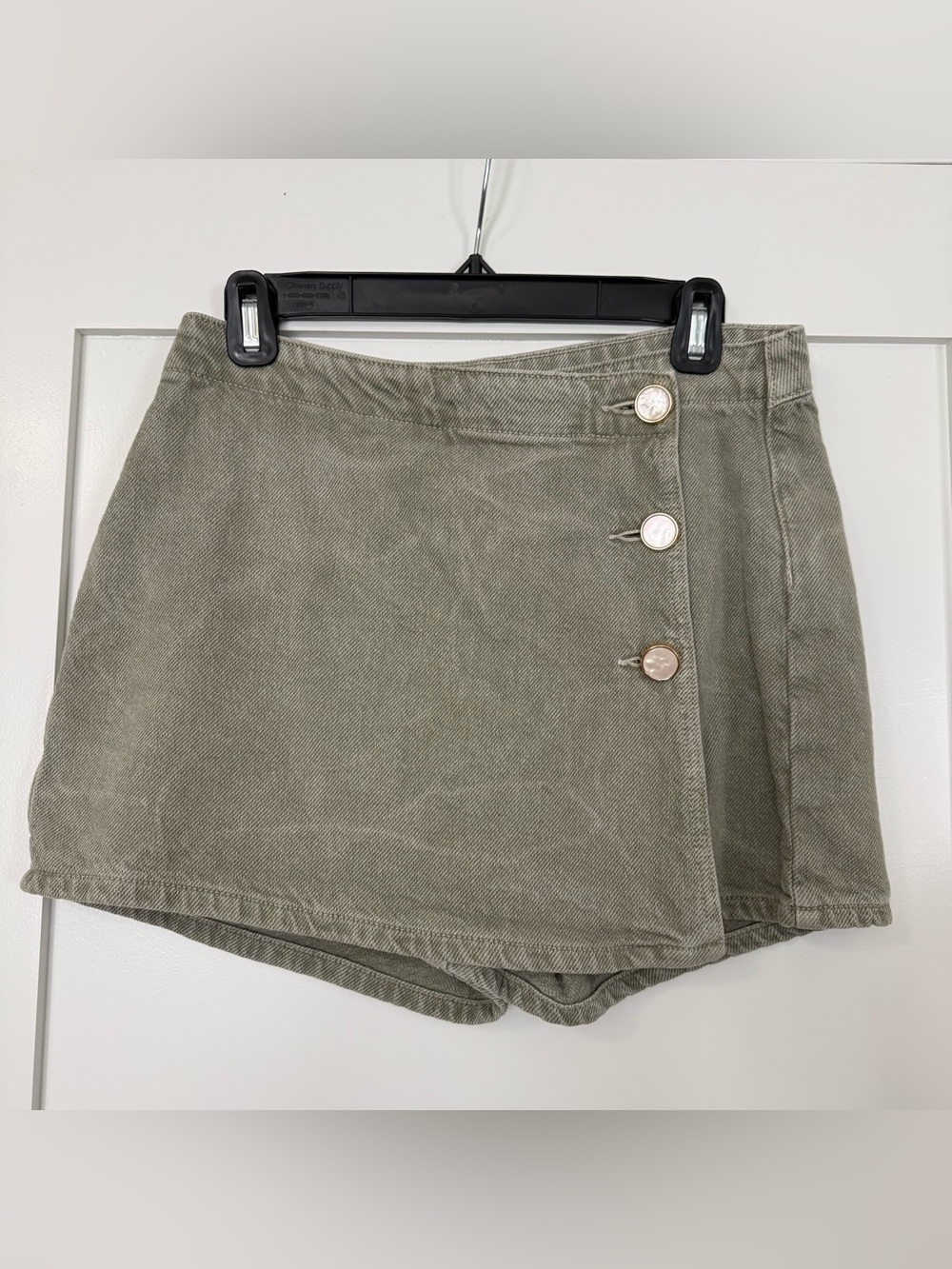 Zara Khaki Button-Front Skort Size Small